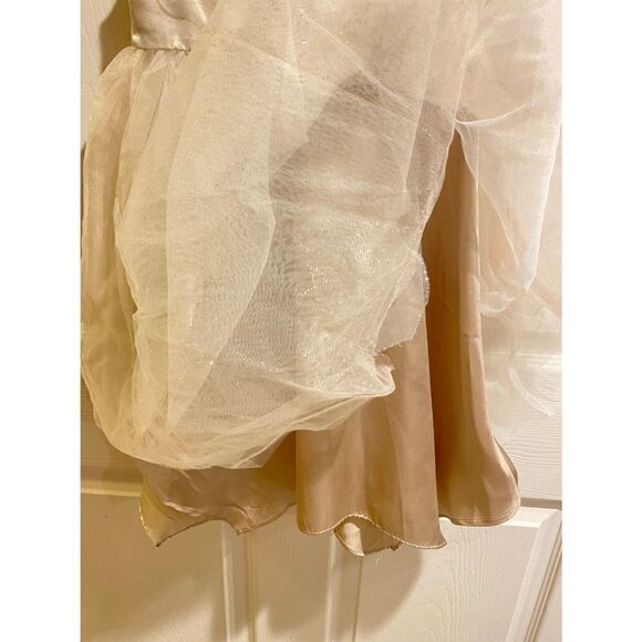 Monsoon glitter butterfly and 3D flowers Hanky hem tulle dress Ivory - Picture 5 of 7